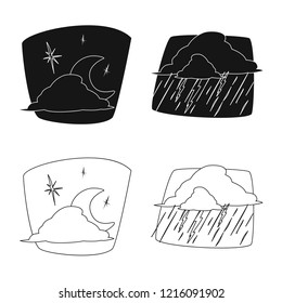 Vector illustration of weather and climate logo. Collection of weather and cloud stock vector illustration.