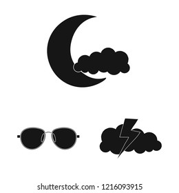 Vector illustration of weather and climate logo. Set of weather and cloud stock vector illustration.