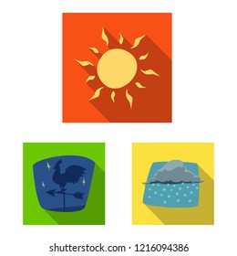 Vector illustration of weather and climate logo. Set of weather and cloud vector icon for stock.