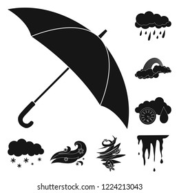 Vector illustration of weather and climate logo. Set of weather and cloud stock symbol for web.