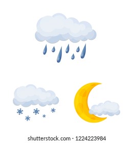 Vector illustration of weather and climate logo. Collection of weather and cloud stock symbol for web.