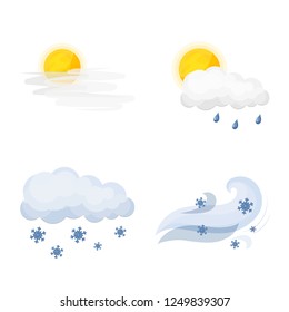 Vector illustration of weather and climate logo. Collection of weather and cloud stock symbol for web.
