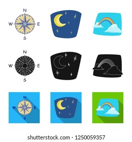 Vector illustration of weather and climate logo. Set of weather and cloud vector illustration.