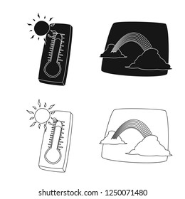 Vector illustration of weather and climate logo. Set of weather and cloud vector illustration.