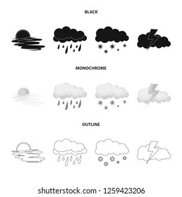 Vector illustration of weather and climate logo. Collection of weather and cloud stock symbol for web.