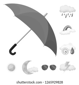 Vector illustration of weather and climate logo. Set of weather and cloud stock vector illustration.