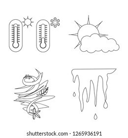 Vector illustration of weather and climate logo. Collection of weather and cloud vector icon for stock.