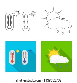Vector illustration of weather and climate logo. Set of weather and cloud stock vector illustration.