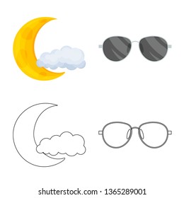 Vector illustration of weather and climate logo. Collection of weather and cloud vector icon for stock.