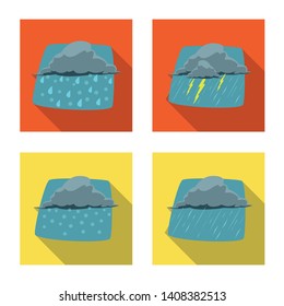 Vector illustration of weather and climate logo. Collection of weather and cloud stock symbol for web.