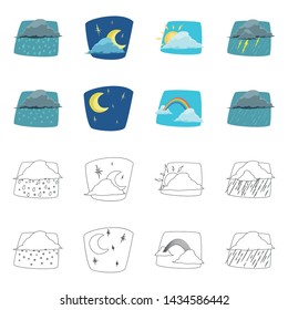 Vector illustration of weather and climate logo. Set of weather and cloud stock symbol for web.