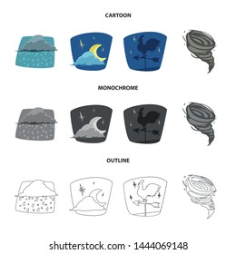 Vector illustration of weather and climate logo. Set of weather and cloud stock vector illustration.