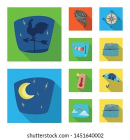 Vector illustration of weather and climate logo. Set of weather and cloud vector icon for stock.