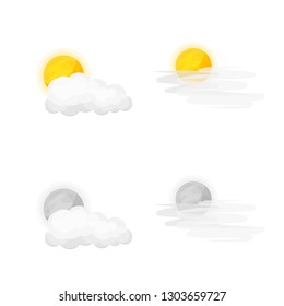 Vector illustration of weather and climate sign. Collection of weather and cloud stock symbol for web.