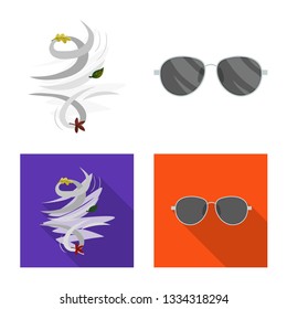 Vector illustration of weather and climate sign. Set of weather and cloud stock vector illustration.