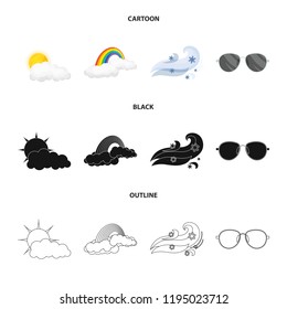 Vector illustration of weather and climate symbol. Collection of weather and cloud stock symbol for web.