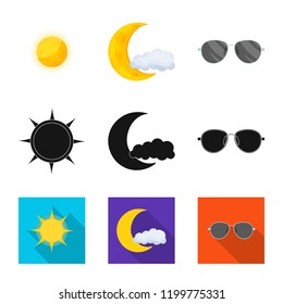 Vector illustration of weather and climate symbol. Collection of weather and cloud stock symbol for web.