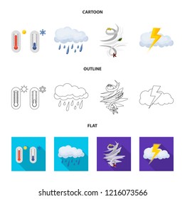 Vector illustration of weather and climate symbol. Collection of weather and cloud stock symbol for web.