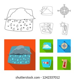 Vector illustration of weather and climate symbol. Set of weather and cloud vector icon for stock.