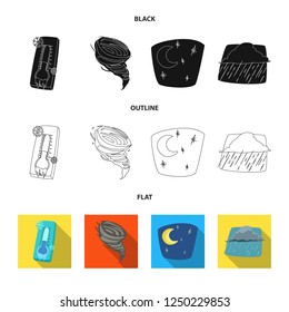 Vector illustration of weather and climate symbol. Collection of weather and cloud vector icon.