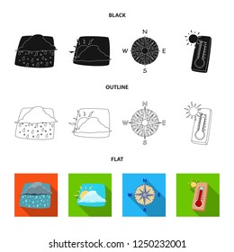Vector illustration of weather and climate symbol. Set of weather and cloud vector icon.