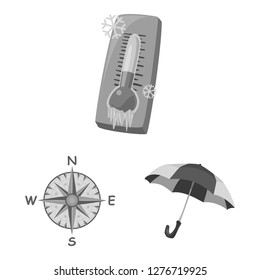 Vector illustration of weather and climate symbol. Set of weather and cloud vector icon for stock.