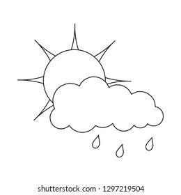 Vector illustration of weather and climate symbol. Collection of weather and cloud stock vector illustration.