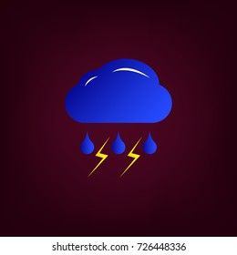 vector illustration of the weather, cloud, rain, lightning