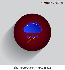 vector illustration of the weather, cloud, rain, lightning