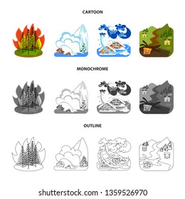 Vector illustration of weather and distress icon. Collection of weather and crash stock vector illustration.