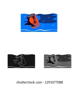 Vector illustration of weather and distress sign. Collection of weather and crash stock symbol for web.