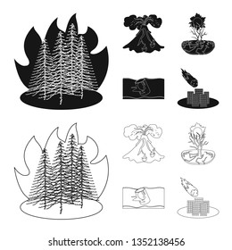 Vector illustration of weather and distress symbol. Collection of weather and crash vector icon for stock.