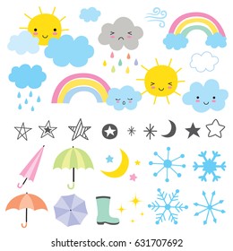 Vector illustration of weather forecast graphics.