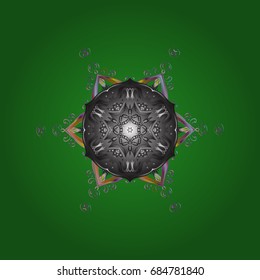 Vector illustration. Weather illustration ice collection. Winter christmas snow flat crystal element. Xmas frost snow flake isolated silhouette symbol. Snowflake vector background color.