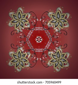 Vector illustration. Weather illustration ice collection. Winter christmas snow flat crystal element. Xmas frost snow flake isolated silhouette symbol. Snowflake vector background color.