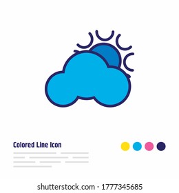 Vector illustration of weather icon colored line. Beautiful travel element also can be used as cloud icon element.