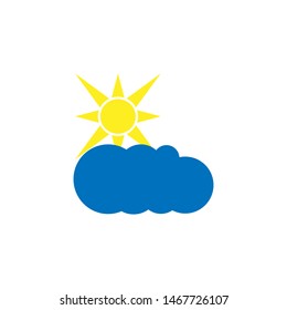 Vector illustration. weather icon. Flat style. The sun with a cloud. Partly Cloudy