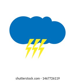 Vector illustration. weather icon. Flat style. Cloudy with lightning