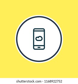Vector illustration of weather icon line. Beautiful smartphone element also can be used as meteorology icon element.