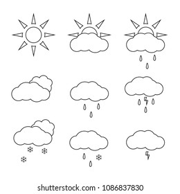 Vector illustration weather icon set