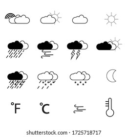 Vector Illustration Of weather icon set.