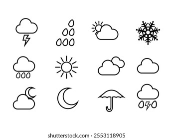 vector illustration weather icon set