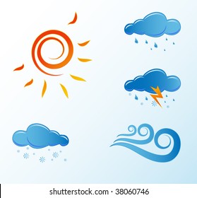 Vector illustration of weather icons.
