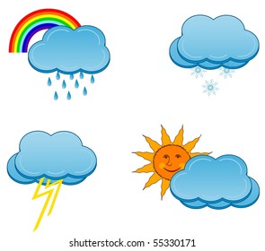 vector illustration of a weather icons set