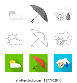 Vector illustration of weather and weather logo. Collection of weather and application stock symbol for web.