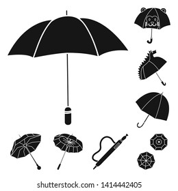 Vector illustration of weather and rainy icon. Set of weather and rain stock vector illustration.
