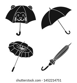 Vector illustration of weather and rainy symbol. Collection of weather and rain stock vector illustration.