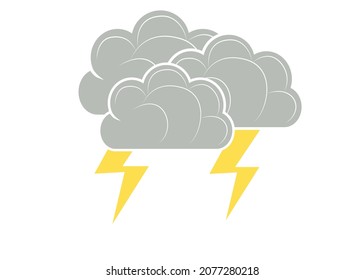 Vector illustration of weather storm, symbol of rain - weather and lightning icon.