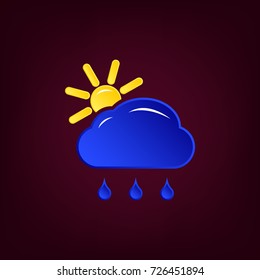 vector illustration of the weather, sun, rain, cloud