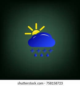 vector illustration of the weather, sun, rain, snow, cloud